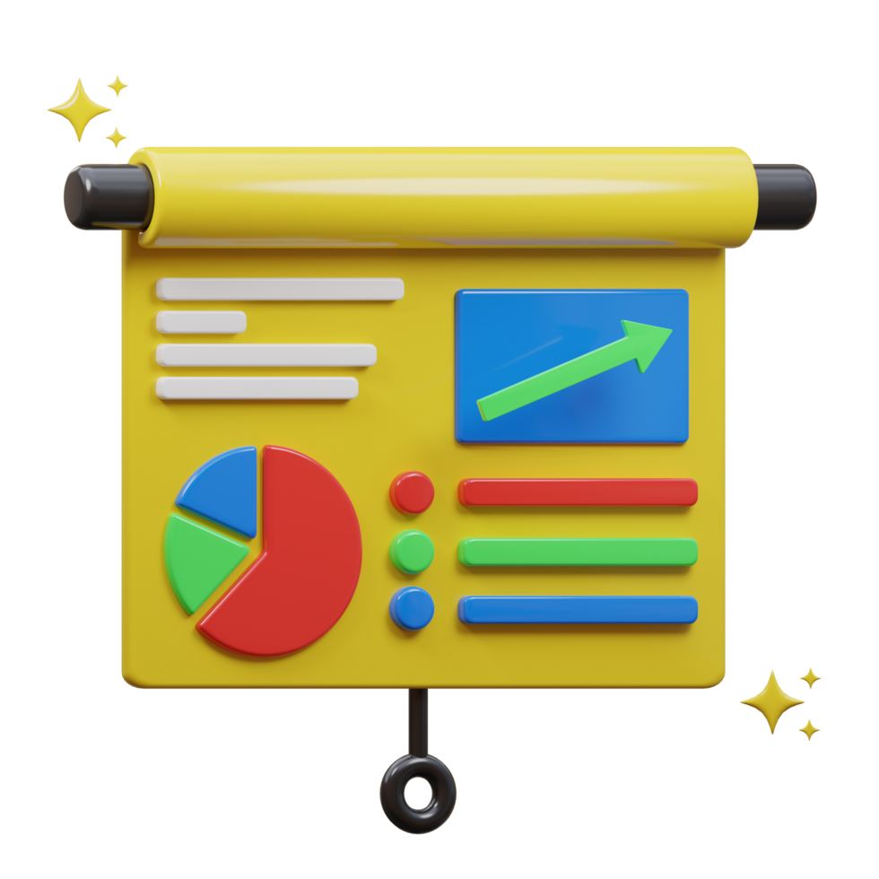 3D presentation icon illustration png