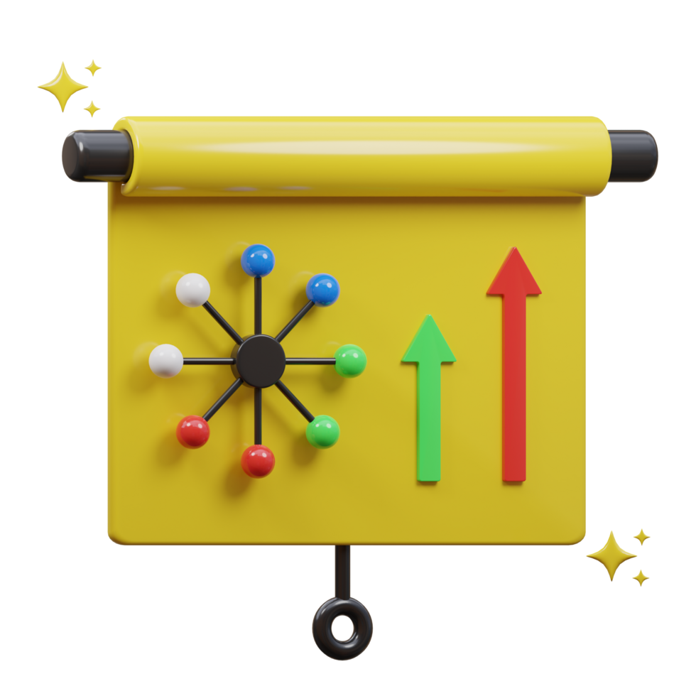 3D presentation icon illustration png