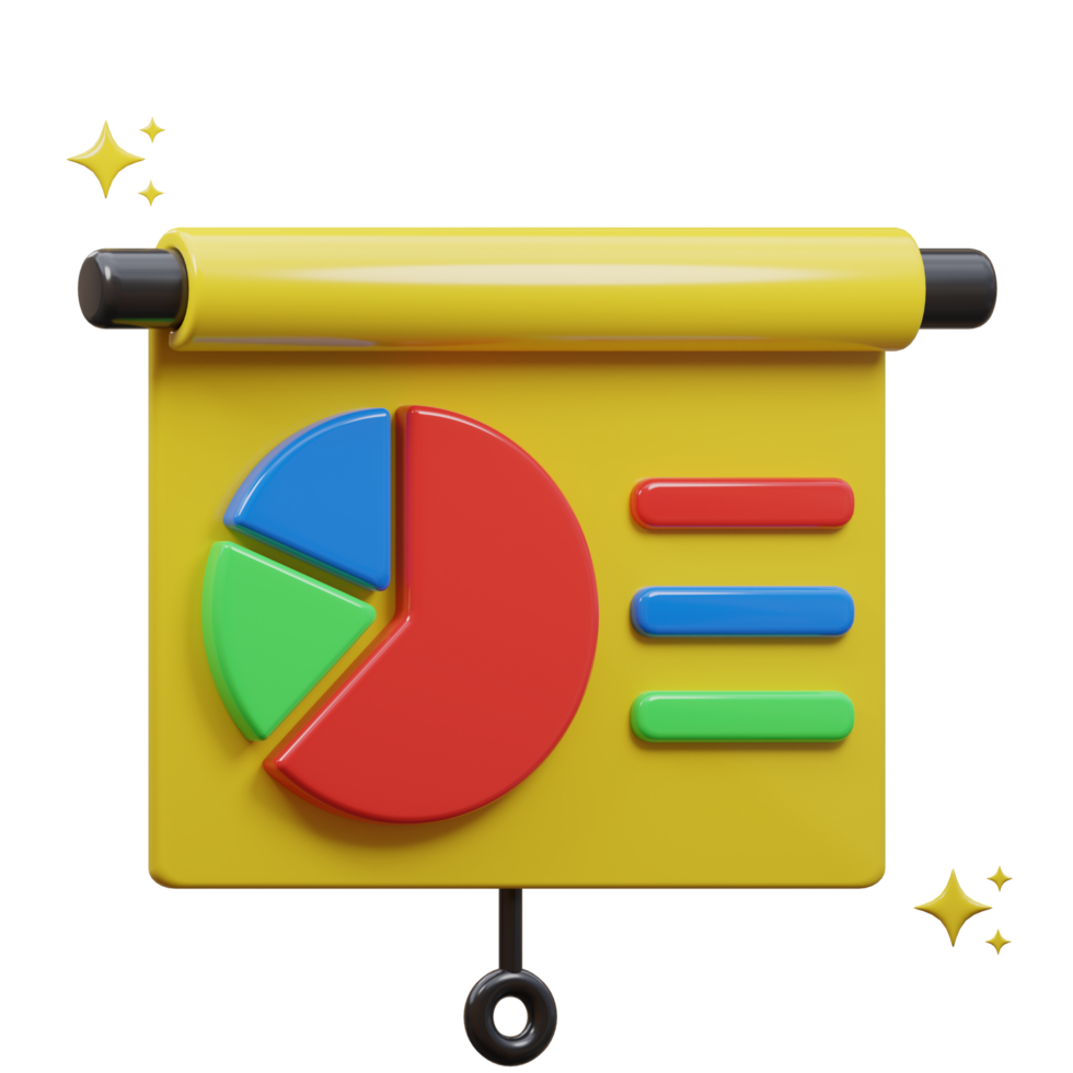 3D presentation icon illustration png