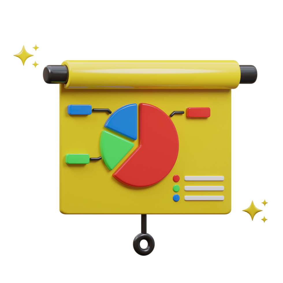 3D presentation icon illustration png