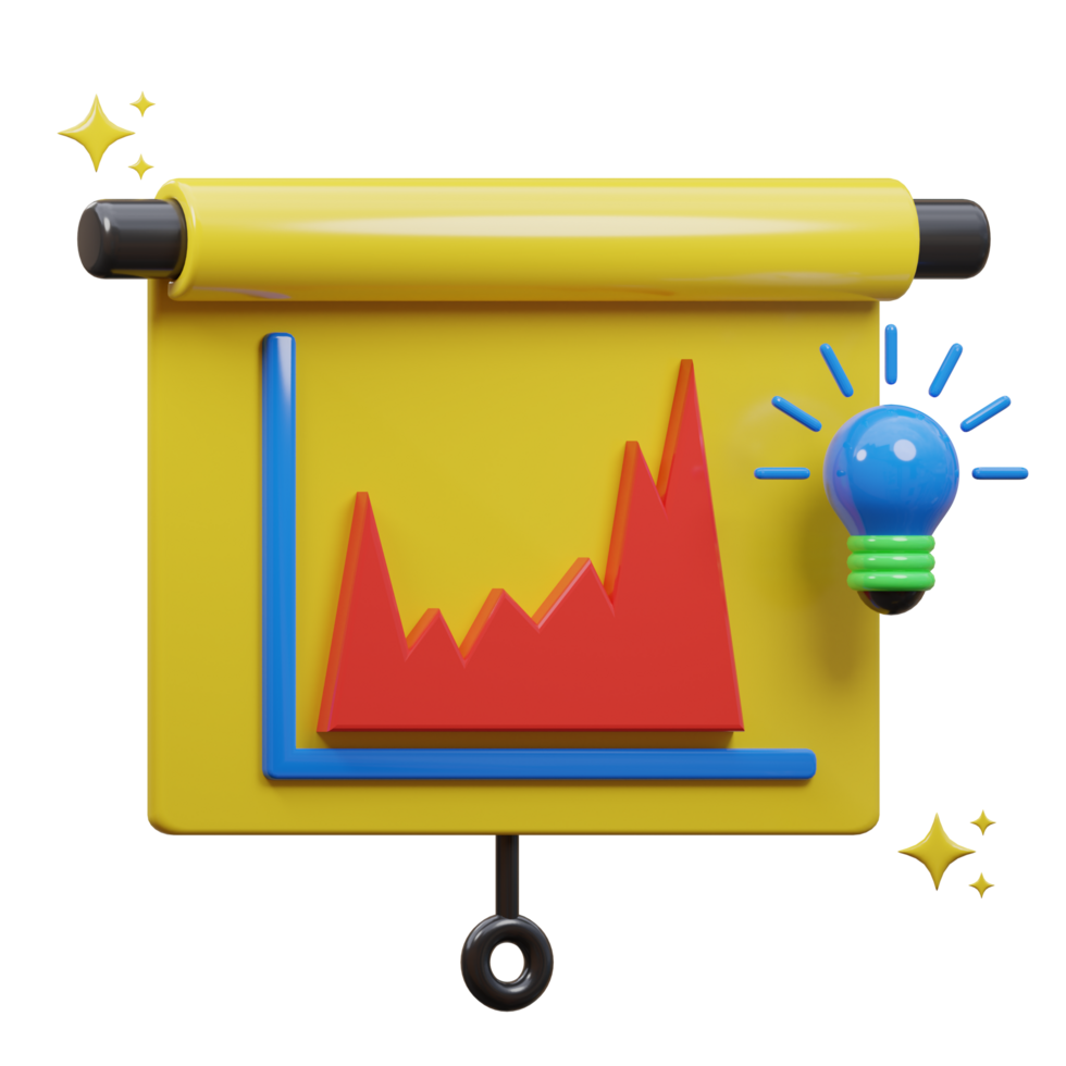 3D presentation icon illustration png