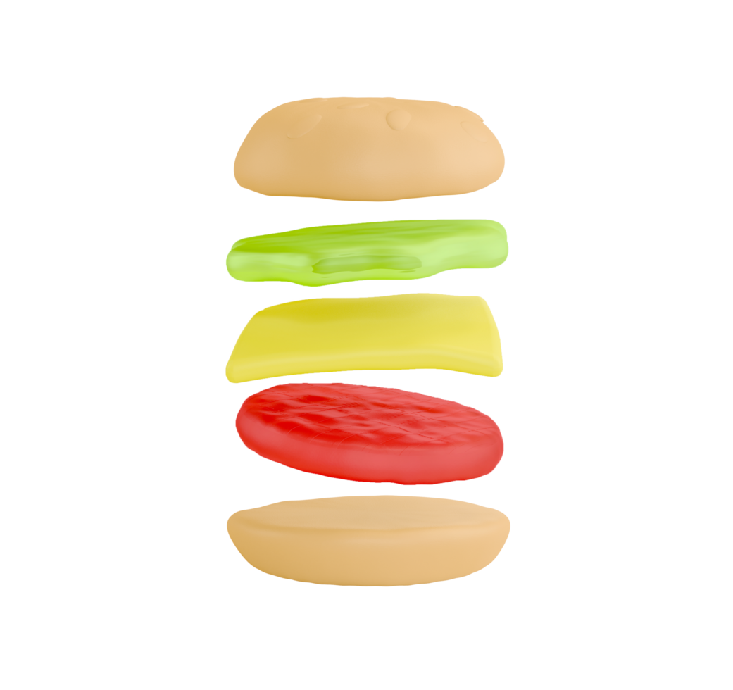 pegajoso hamburguesa caramelo 3d ilustración png