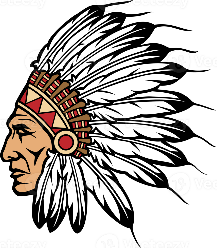 Indian Chief Head with Headdress PNG Illustration 24785984 PNG
