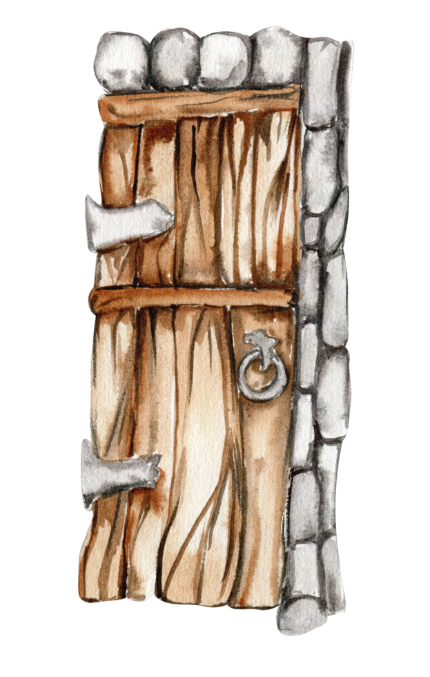 Wooden door for fairy Hand drawn fairy tale illustration 24786007 PNG