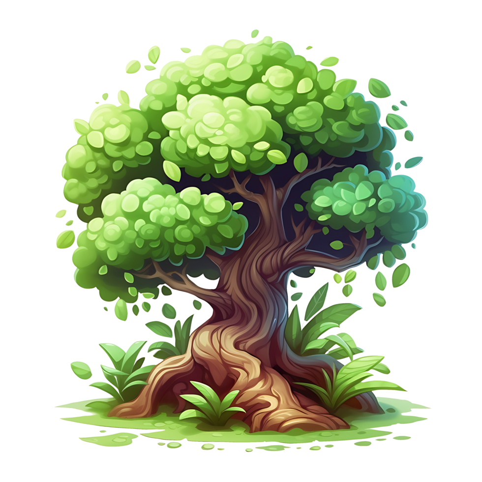 Illustration of trees isolated on background with png