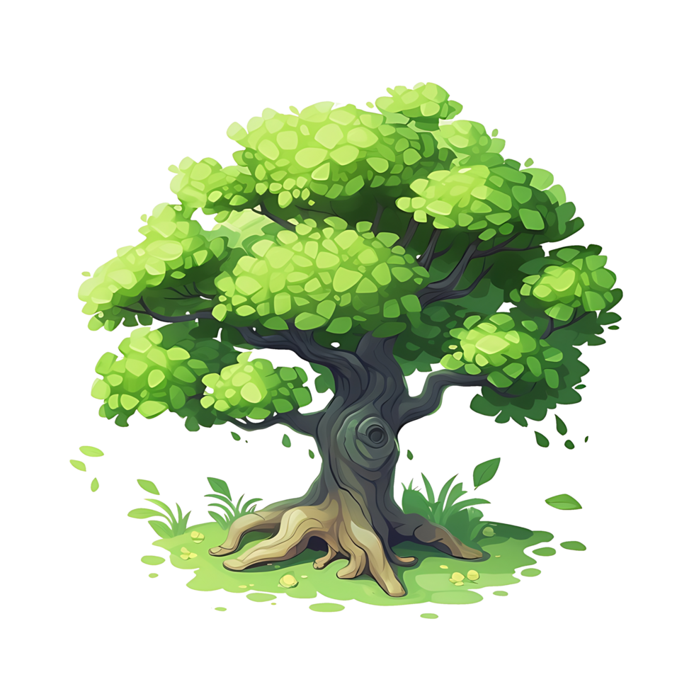 Illustration of trees isolated on background with png
