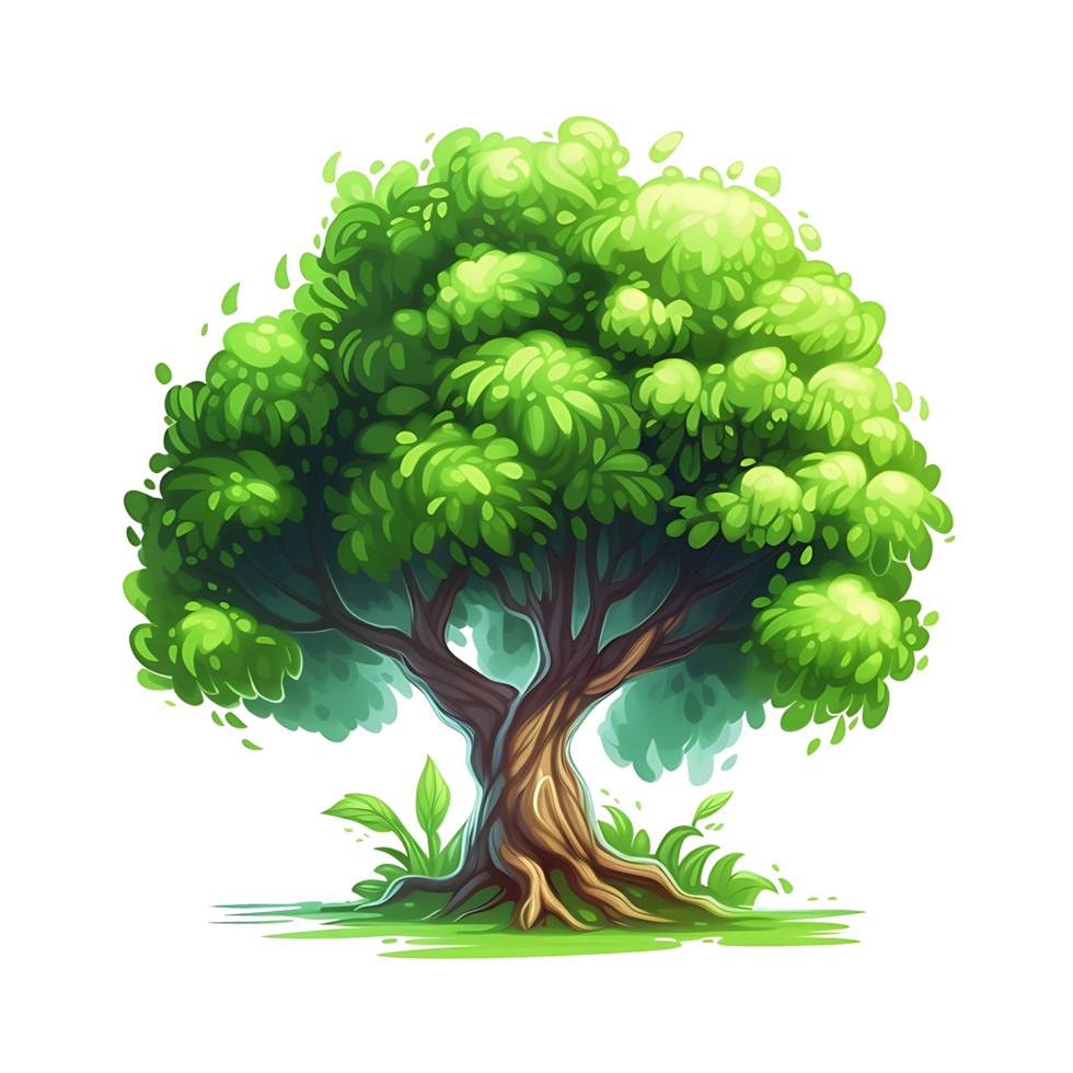Illustration of trees isolated on background with png