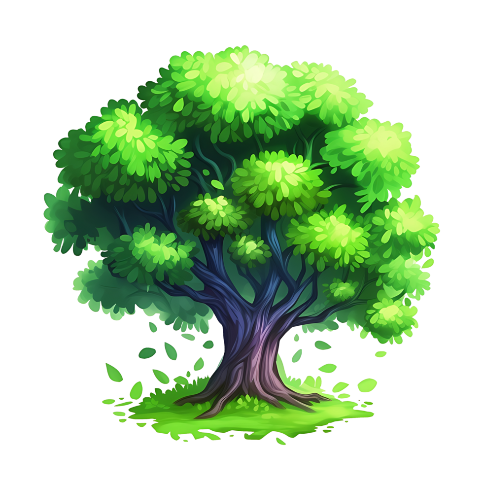 Illustration of trees isolated on background with png