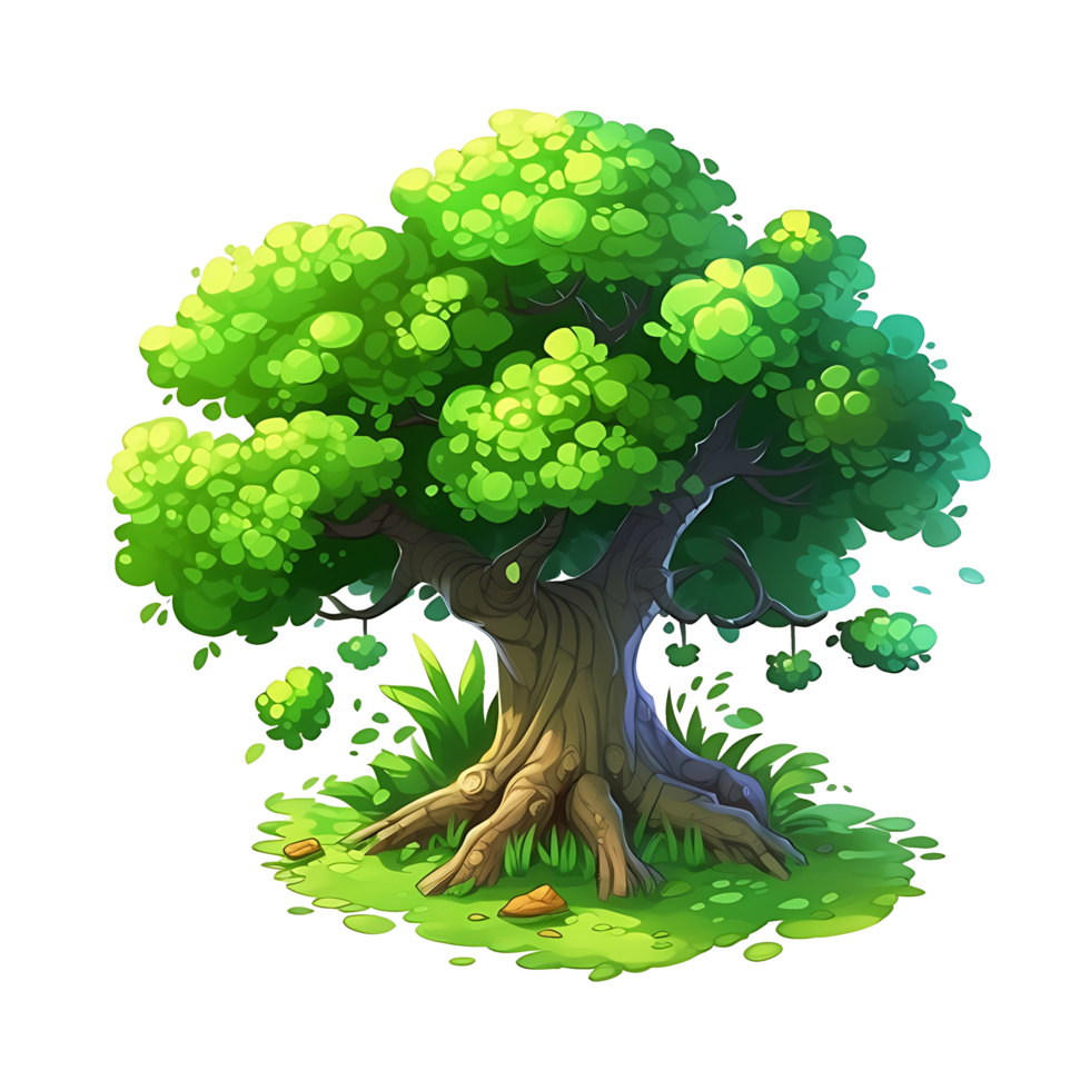 Illustration of trees isolated on background with png