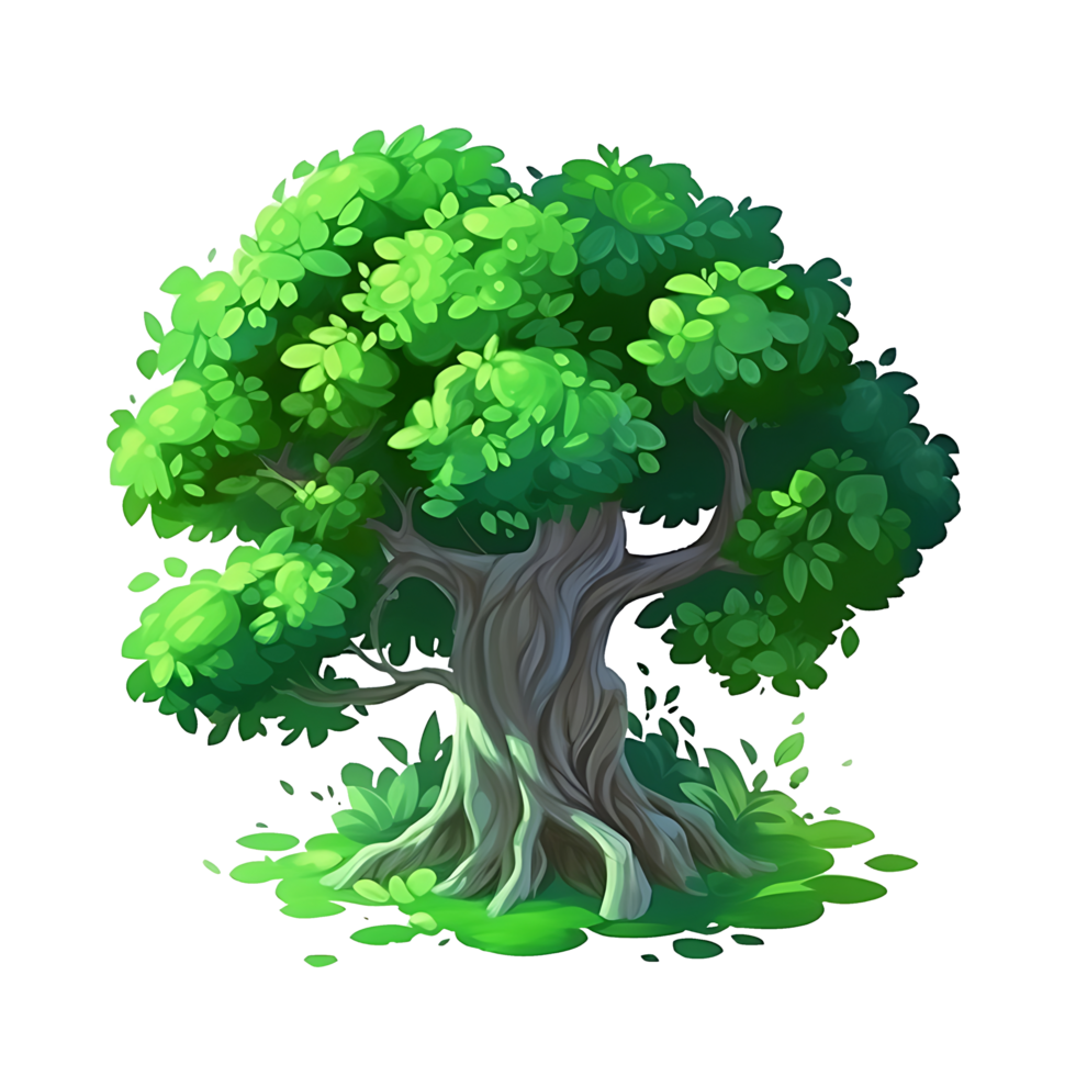 Illustration of trees isolated on background with png