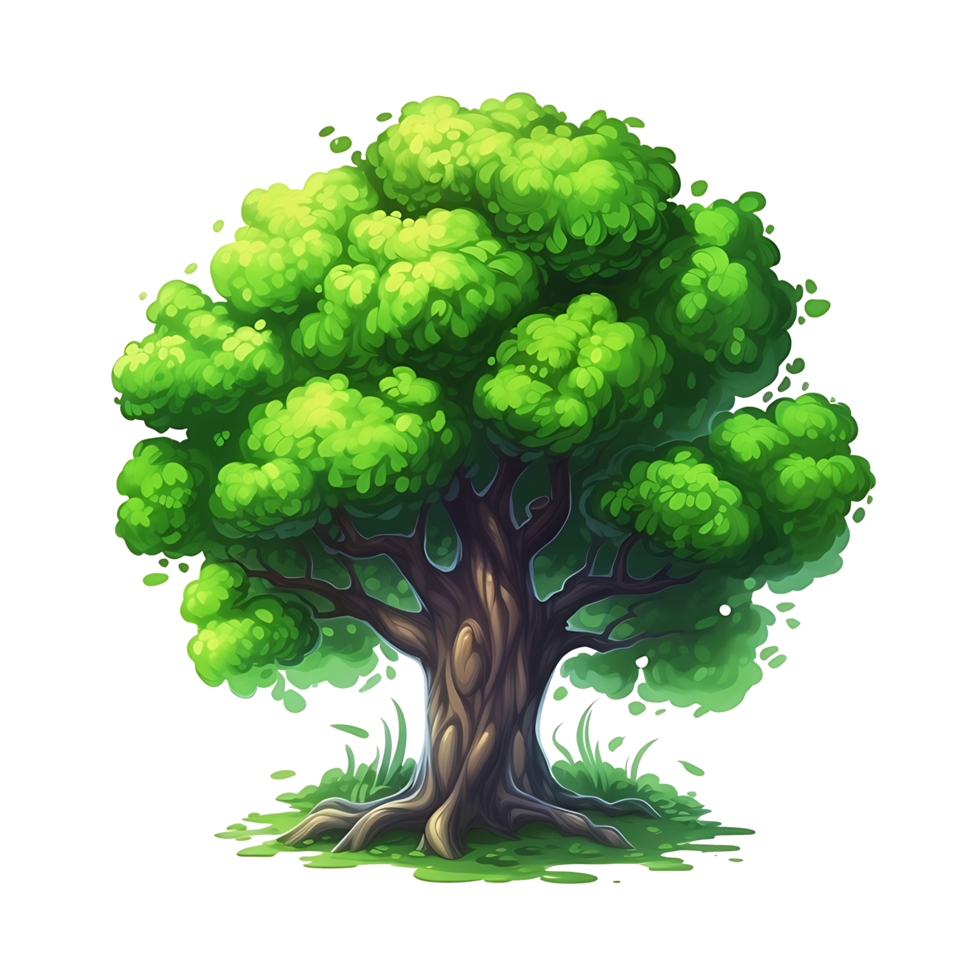 Illustration of trees isolated on background with png