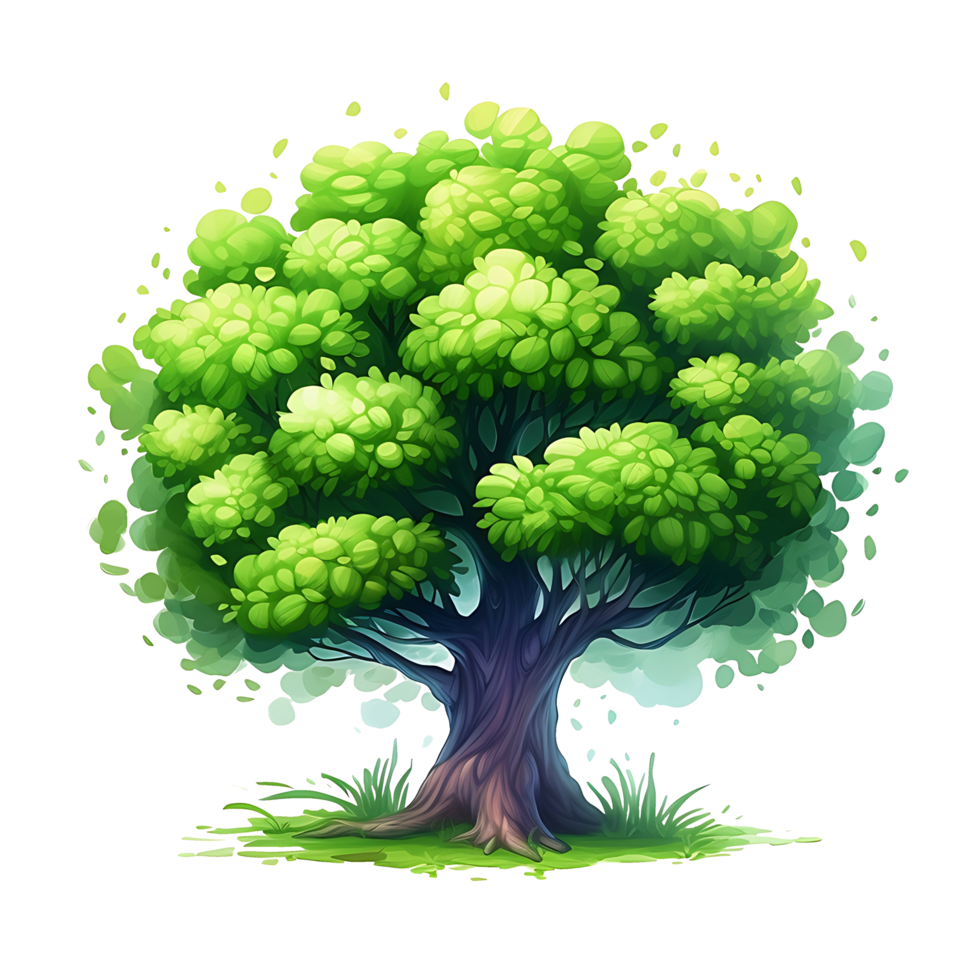 Illustration of trees isolated on background with png