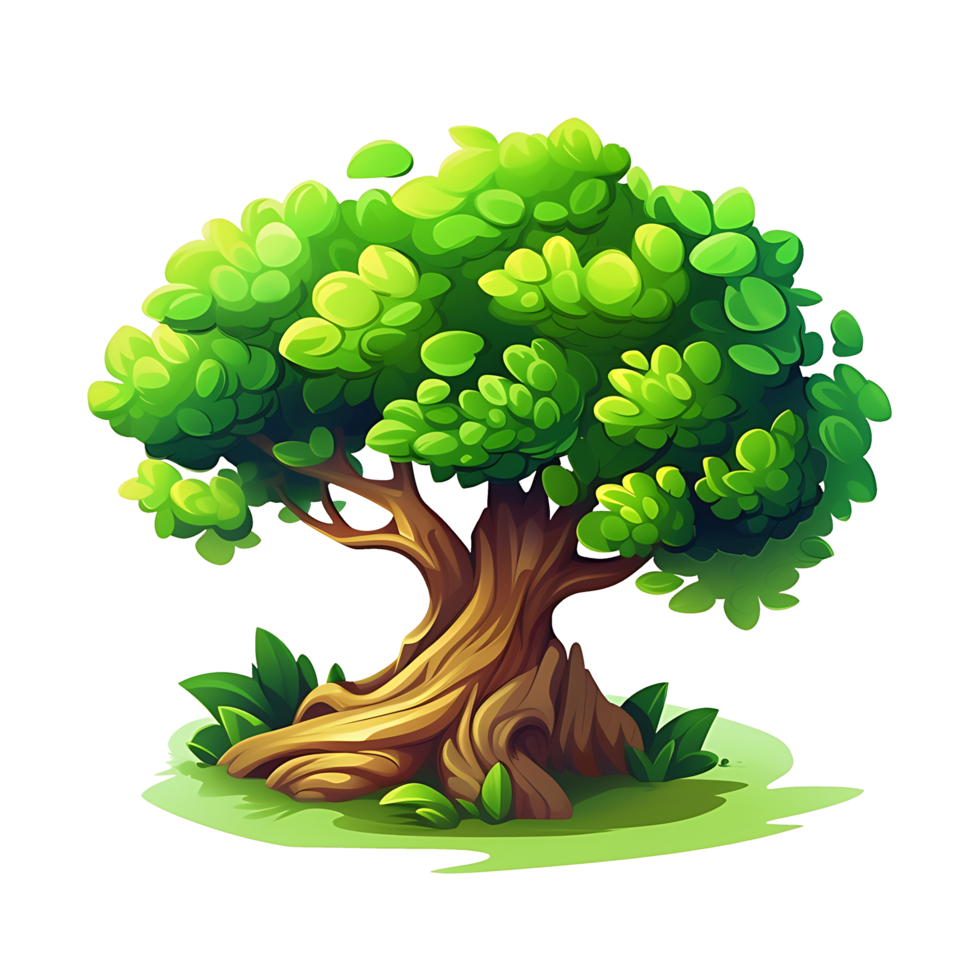 Illustration of trees isolated on background with png