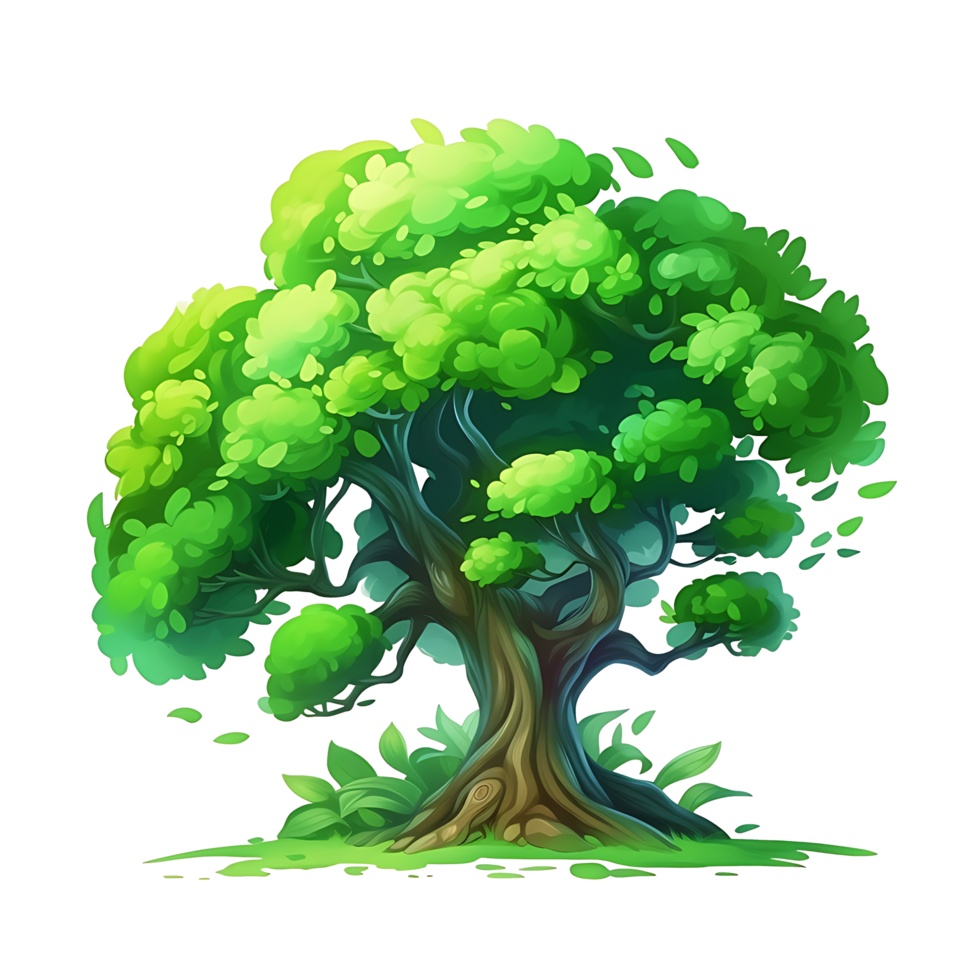 Illustration of trees isolated on background with png
