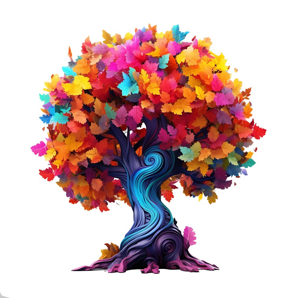 Colorful illustration of trees isolated on background with 24786090 PNG