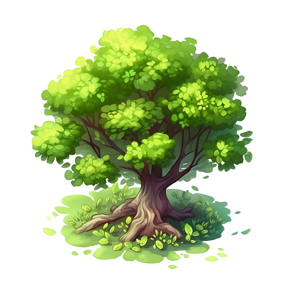 Illustration of trees isolated on background with png