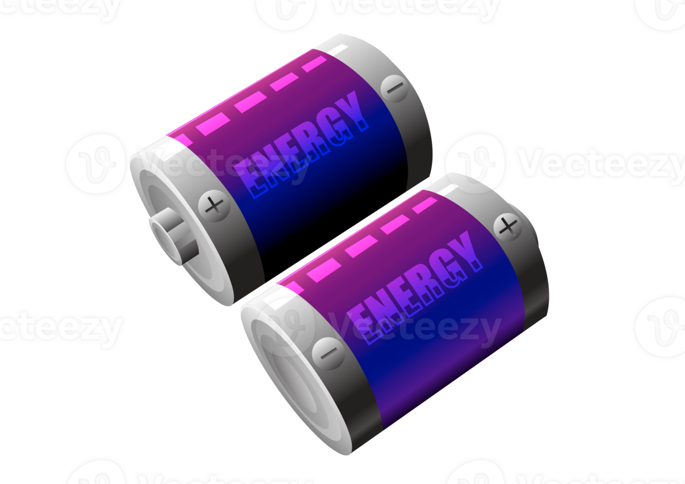 Illustration of Two Battery.It's for energy concept png