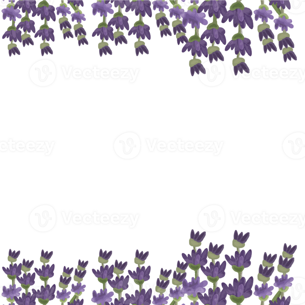 watercolor lavender flower wreath png
