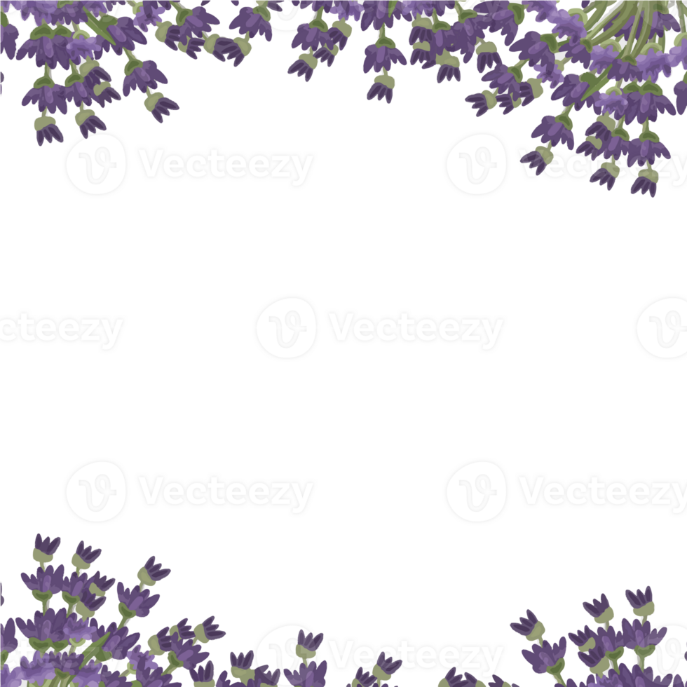 watercolor lavender flower wreath png