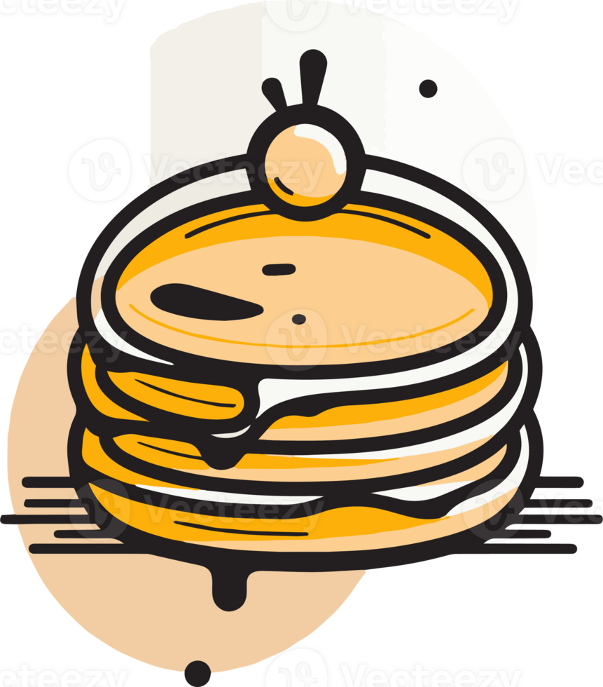 Hand Drawn vintage pancake in flat line art style 24786492 PNG