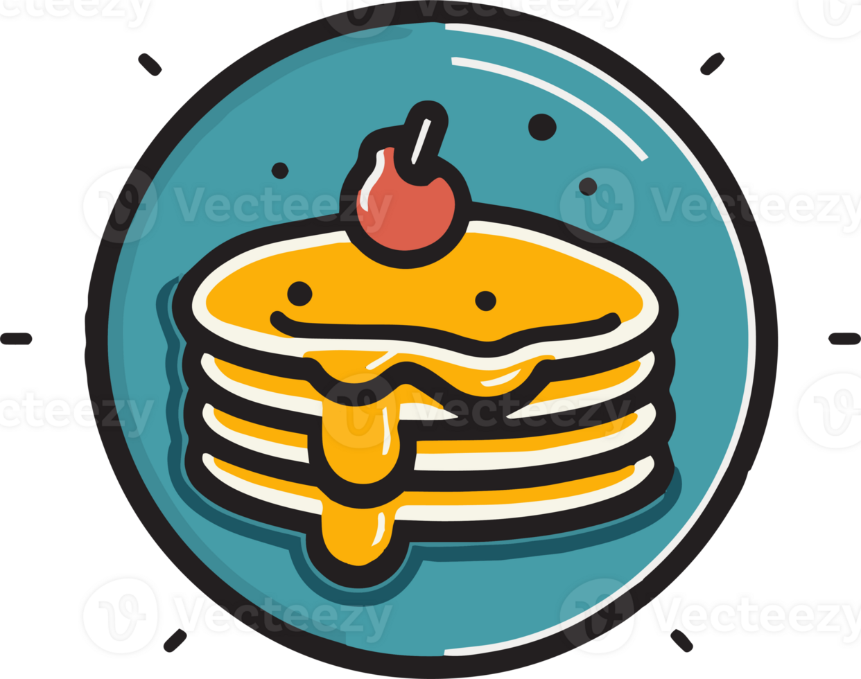 Hand Drawn vintage pancake in flat line art style 24786494 PNG