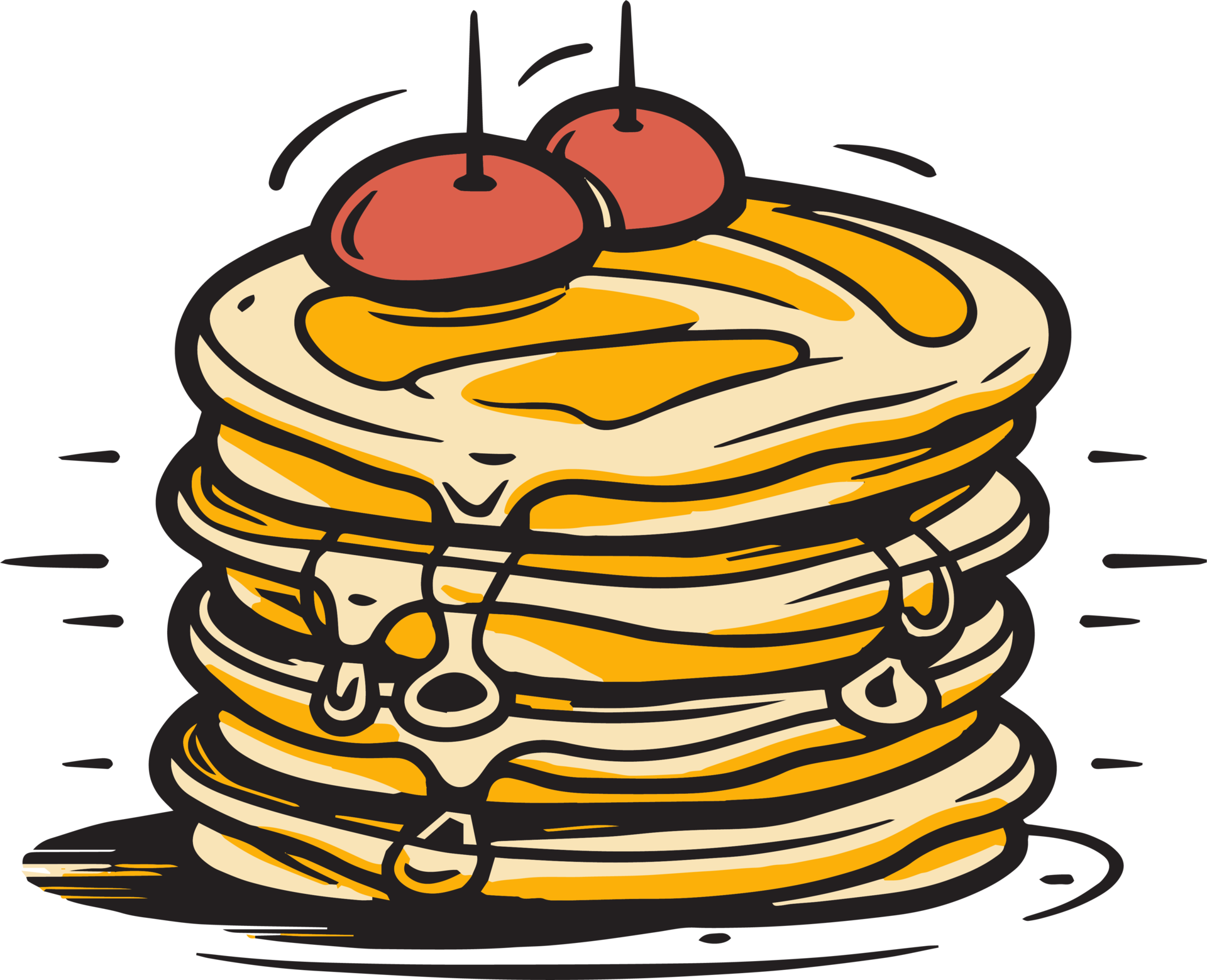 Hand Drawn vintage pancake in flat line art style 24786502 PNG