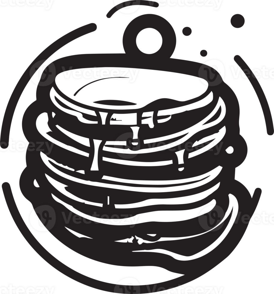 Hand Drawn vintage pancake in flat line art style 24786525 PNG