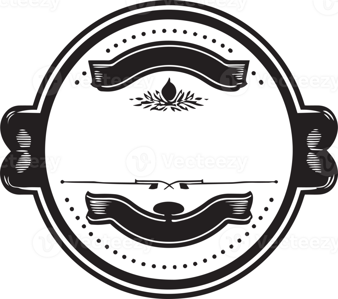 Hand Drawn vintage logo in flat line art style png