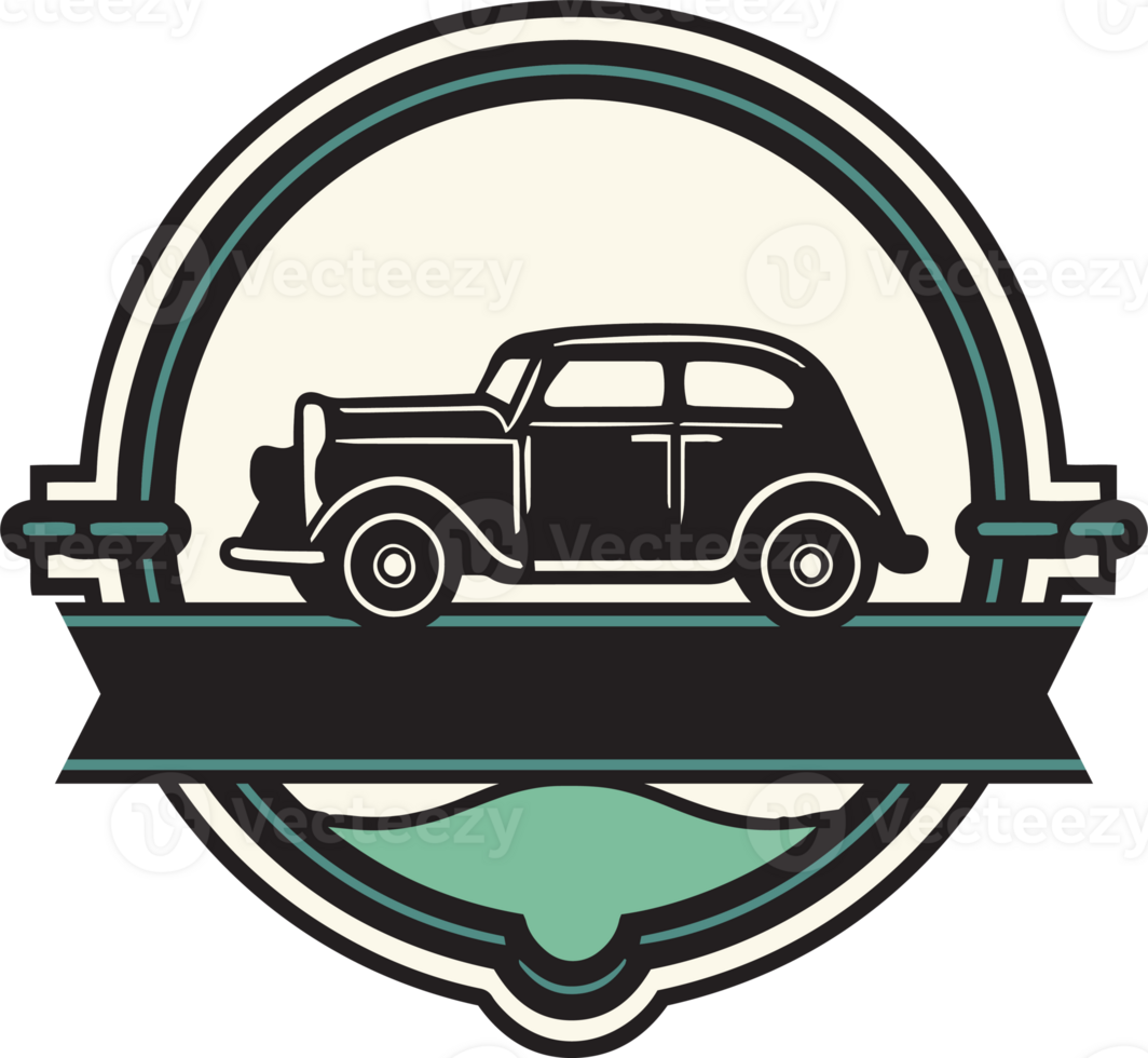 Hand Drawn vintage logo in flat line art style png