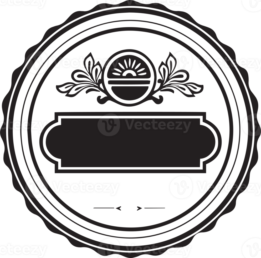 Hand Drawn vintage logo in flat line art style png