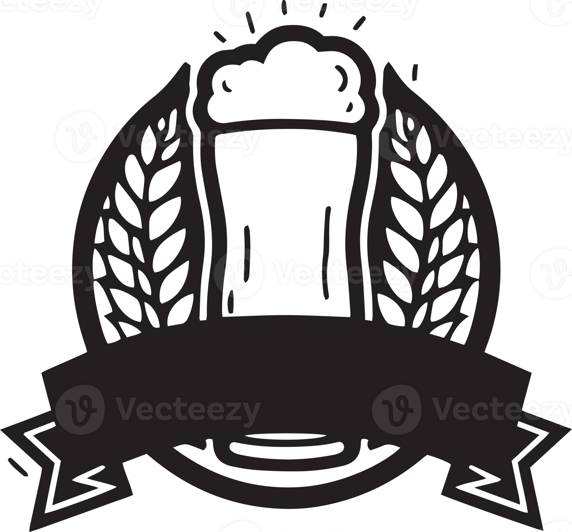 Hand Drawn vintage beer Logo In Flat Line Art Style 24786936 PNG