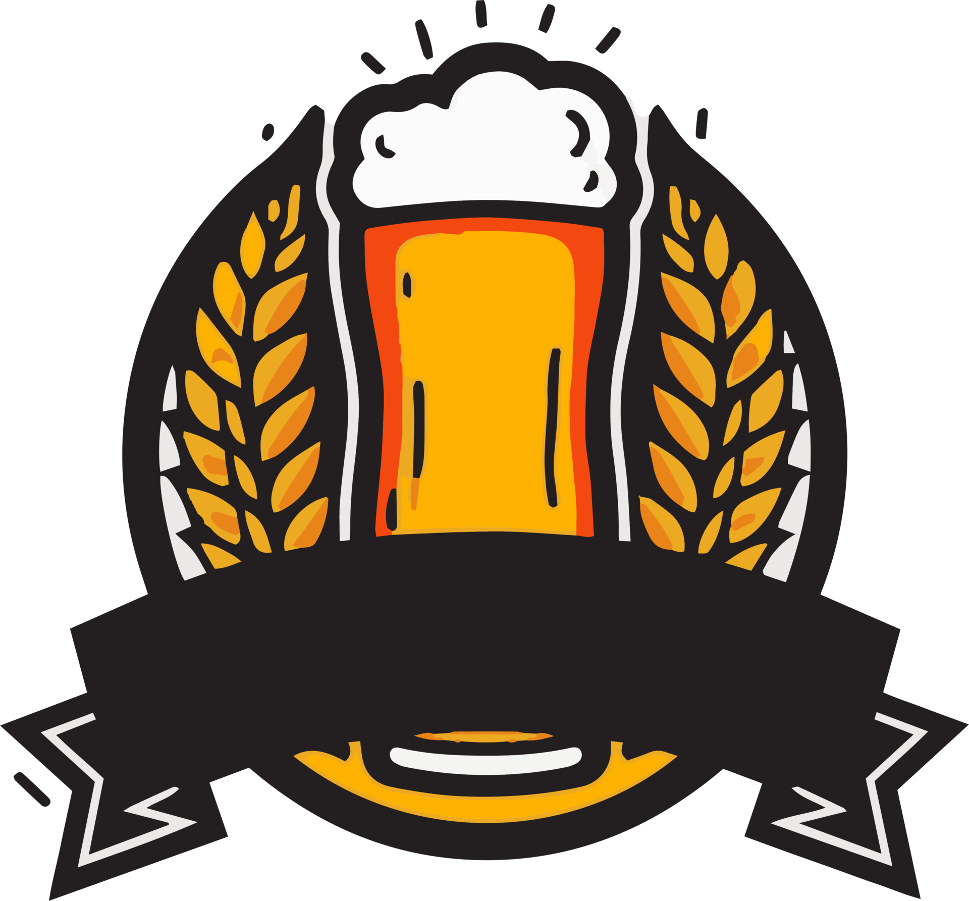 Hand Drawn vintage beer logo in flat line art style 24786975 PNG