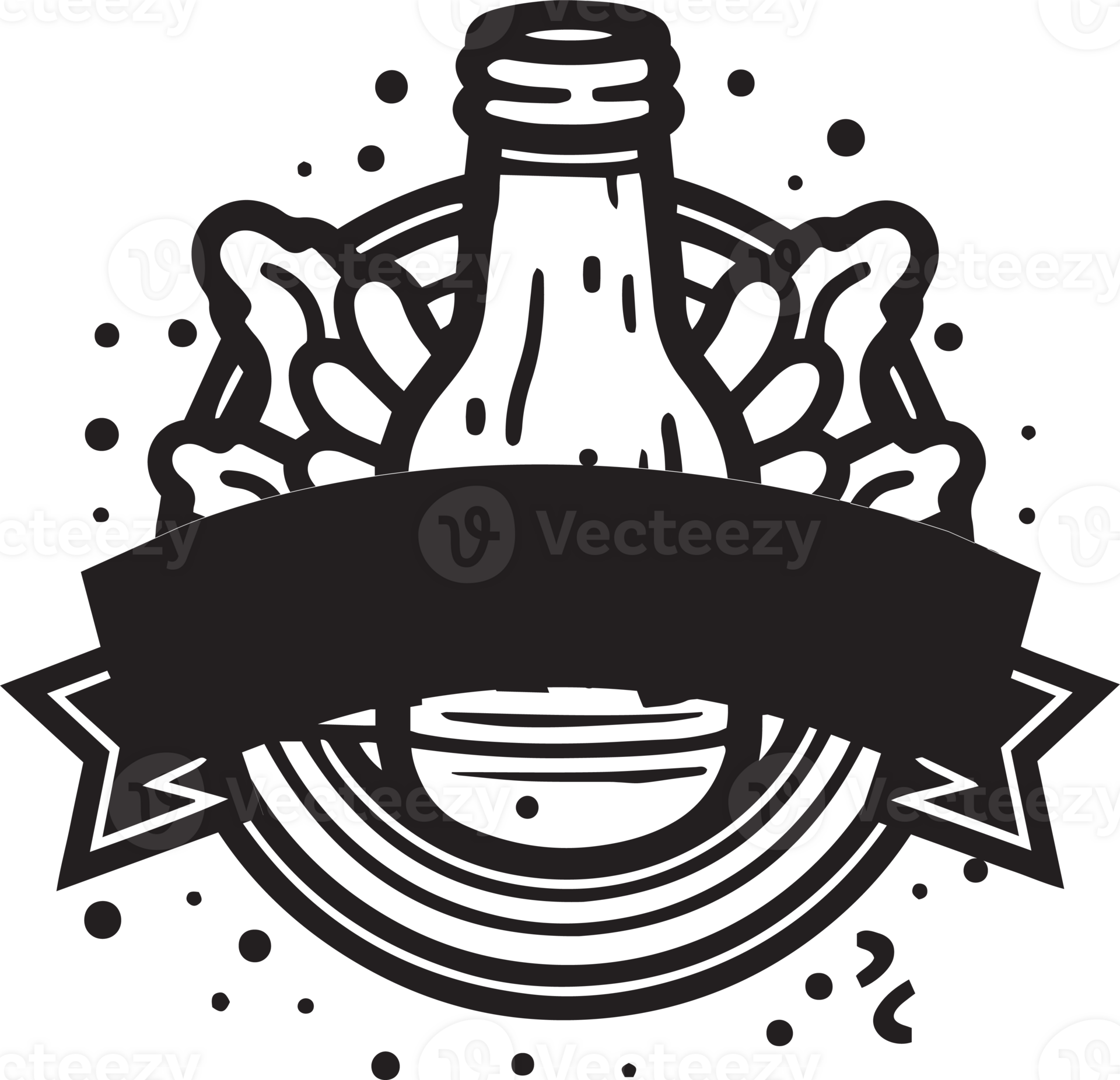 Hand Drawn vintage beer Logo In Flat Line Art Style 24787056 PNG