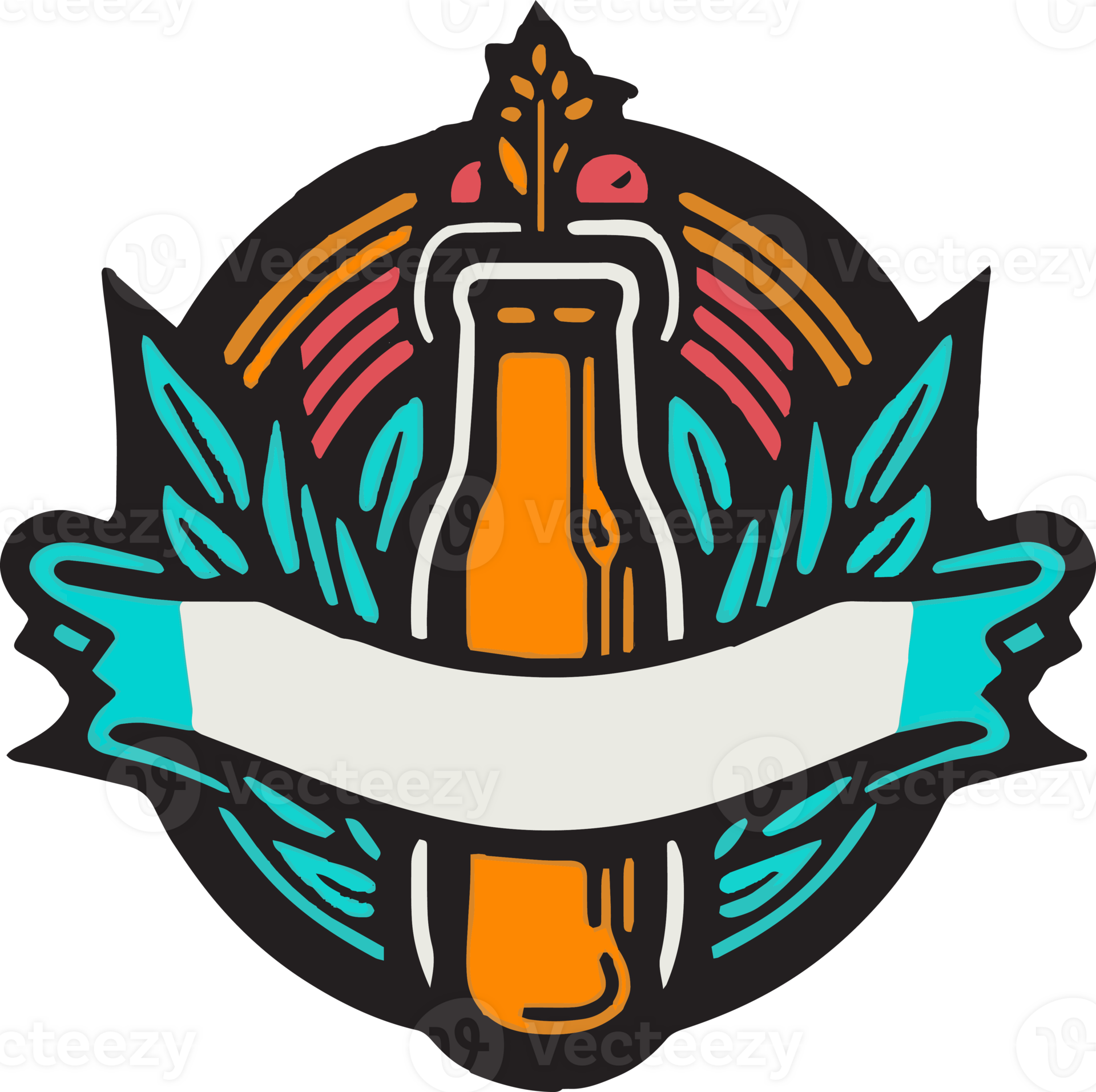 Hand Drawn vintage beer Logo In Flat Line Art Style 24787106 PNG