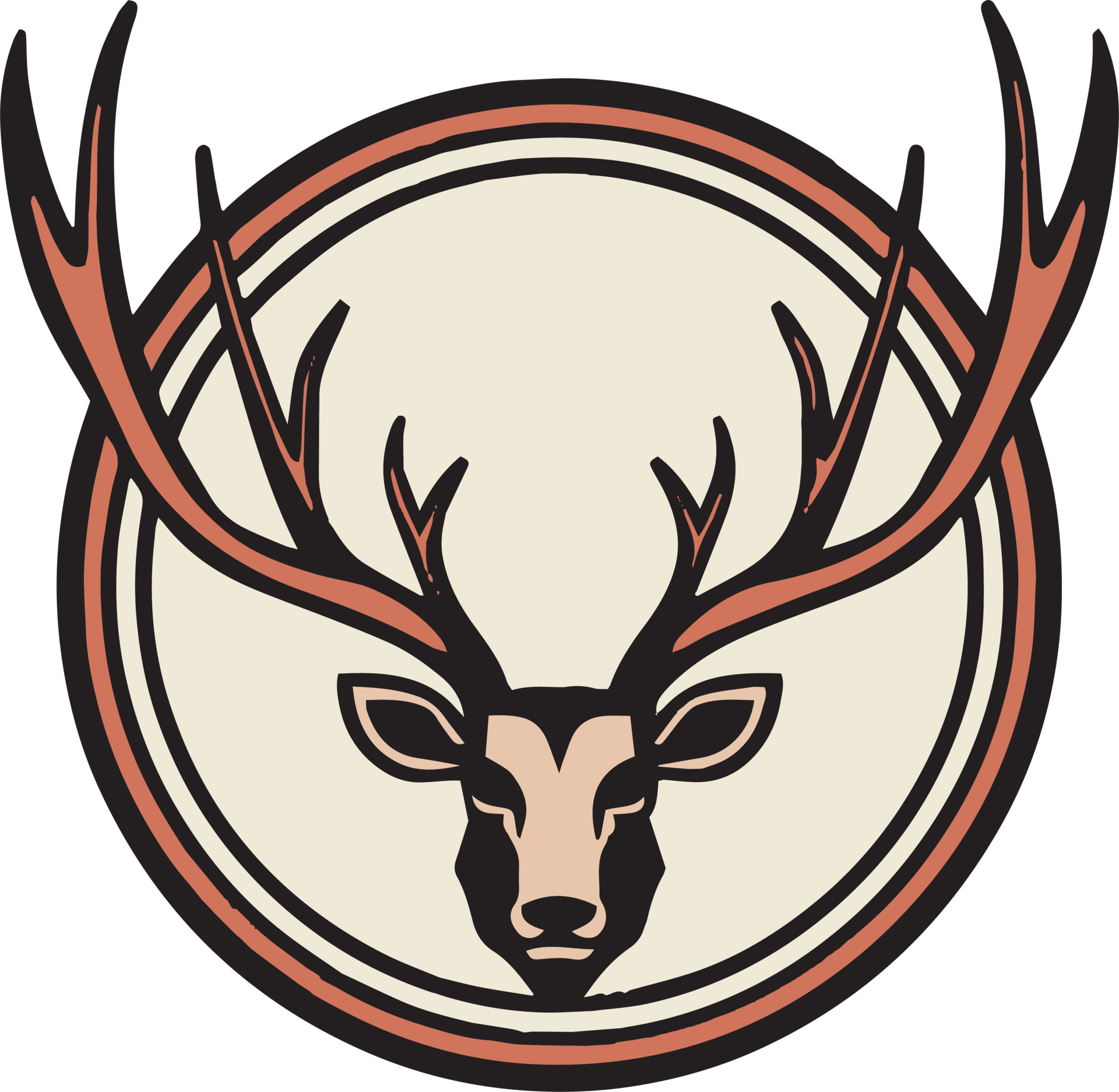 Hand Drawn Vintage Deer Head Logo In Flat Line Art Style 24787168 PNG hand-drawn-vintage-deer-head-logo-in-flat-line-art-style-24787168-png