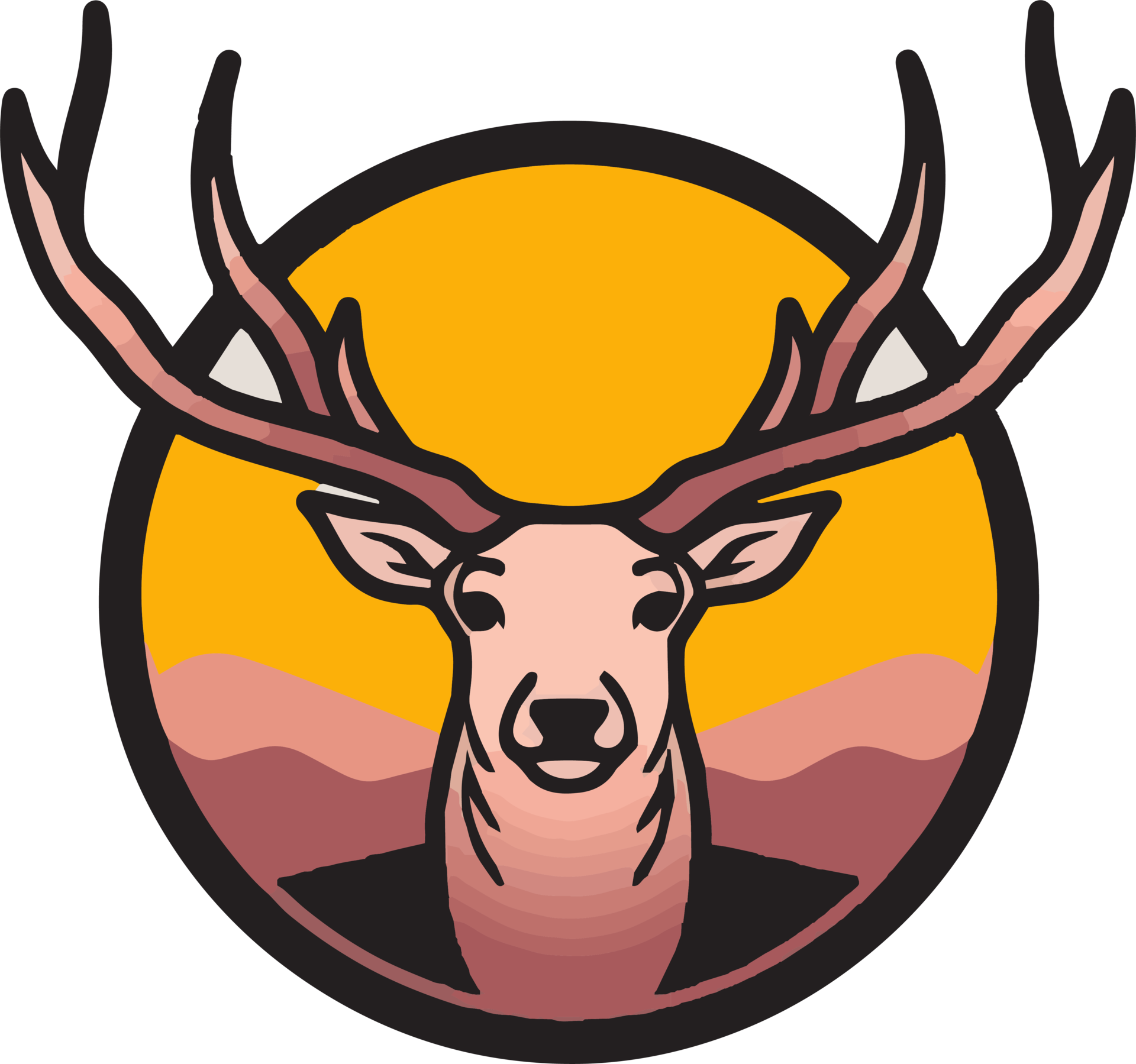 Hand Drawn Vintage Deer Head Logo In Flat Line Art Style 24787259 PNG hand-drawn-vintage-deer-head-logo-in-flat-line-art-style-24787259-png