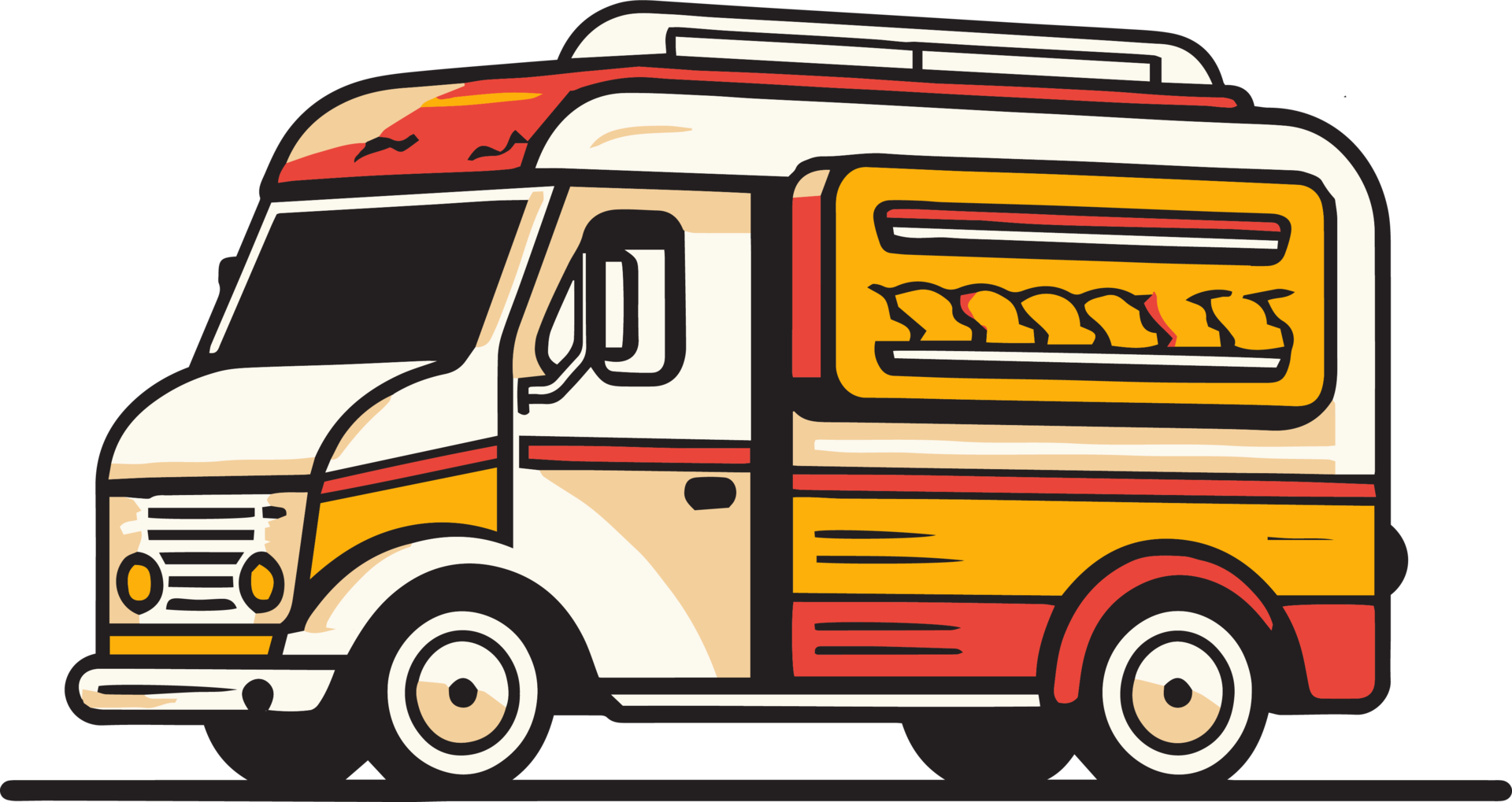 Hand Drawn Vintage Food Truck Logo In Flat Line Art Style 24787261 PNG hand-drawn-vintage-food-truck-logo-in-flat-line-art-style-24787261-png