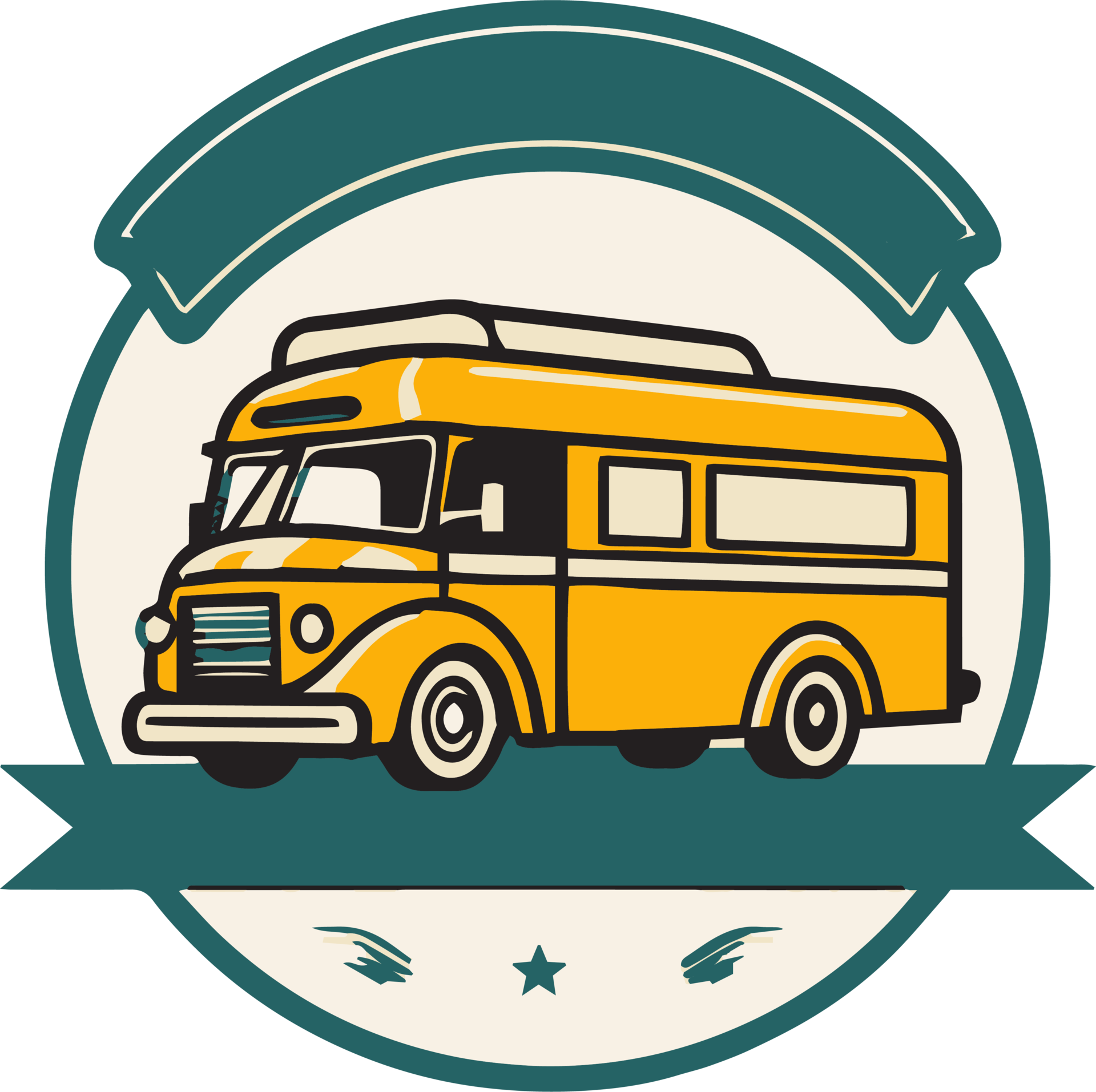Hand Drawn Vintage Food Truck Logo In Flat Line Art Style 24787262 PNG