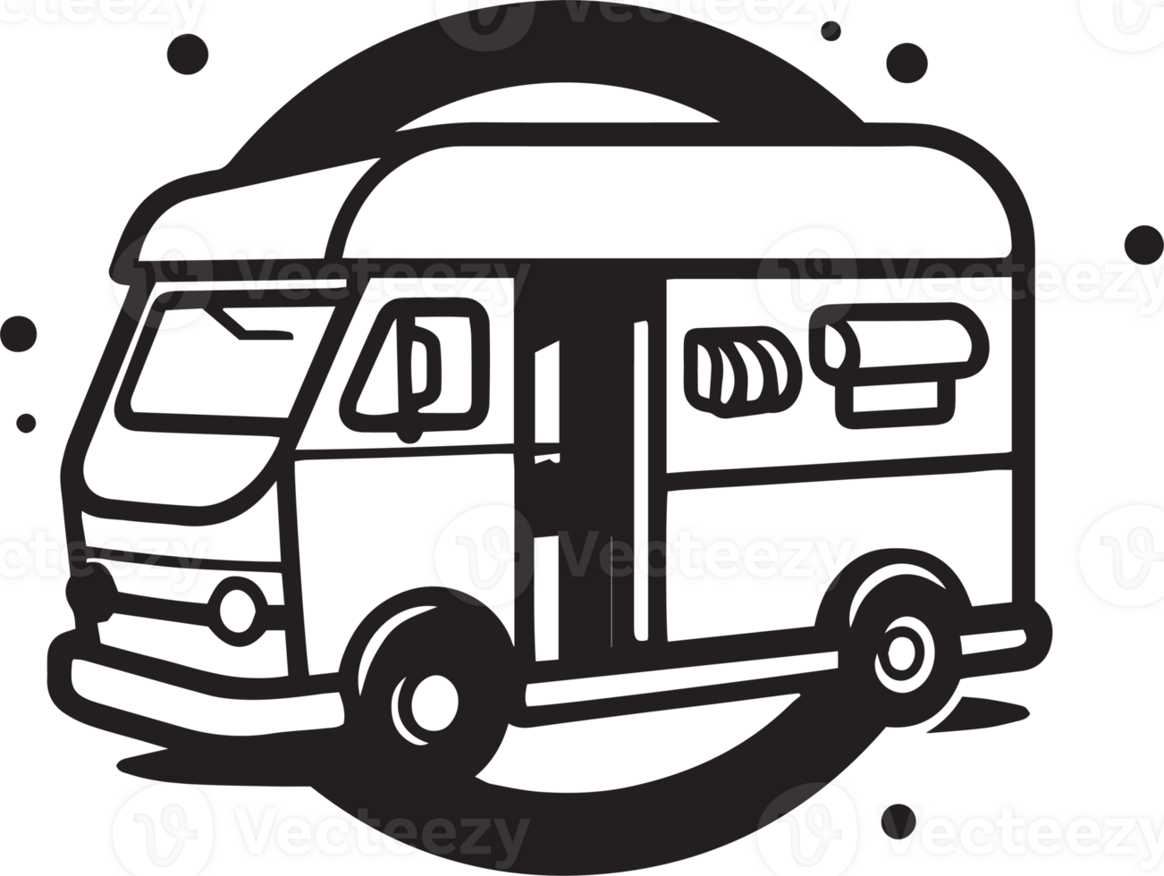 main tiré ancien nourriture un camion logo dans plat ligne art style png