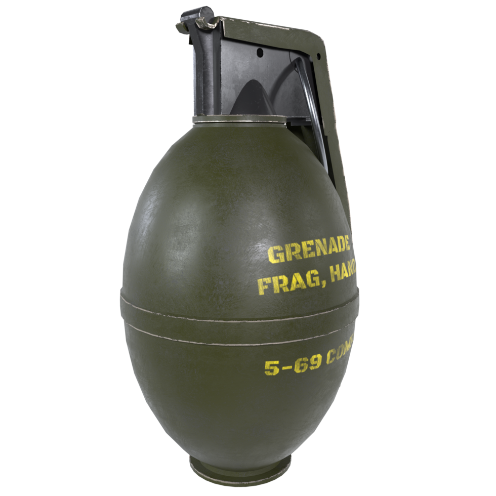 Hand Grenade Isolated On Transparent png