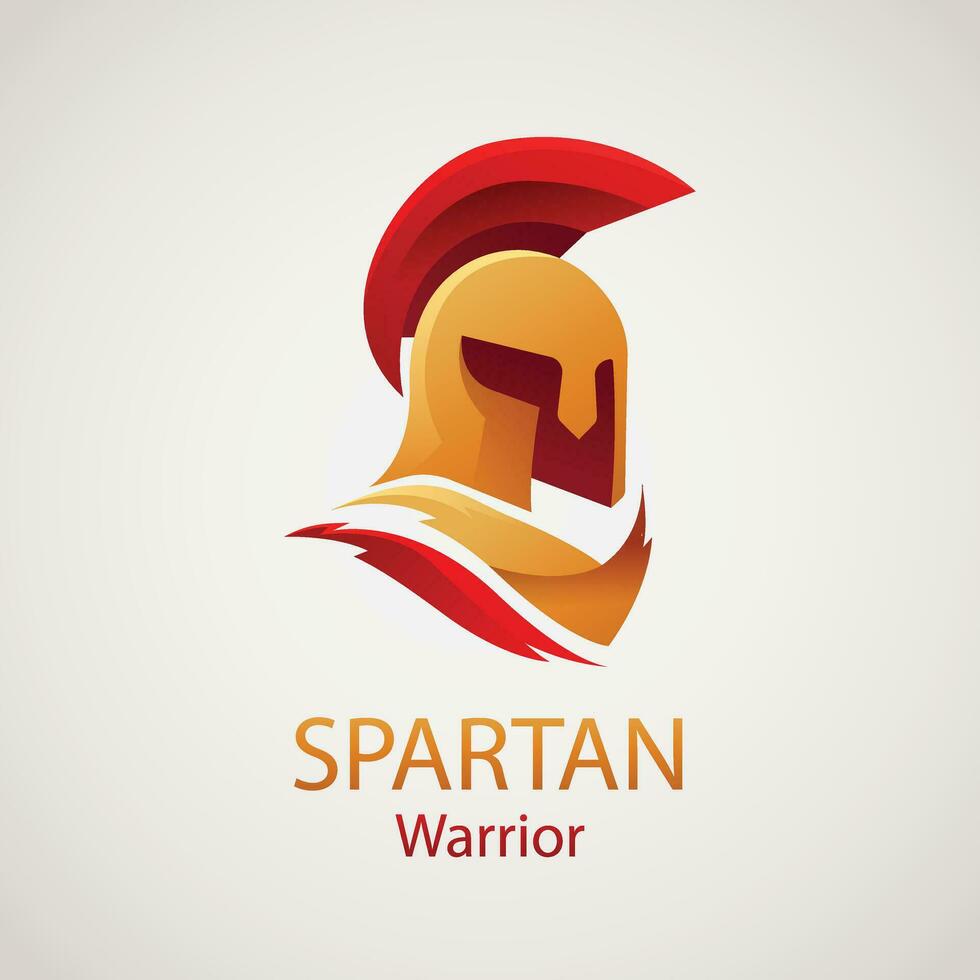 Gradient spartan helmet logo template vector