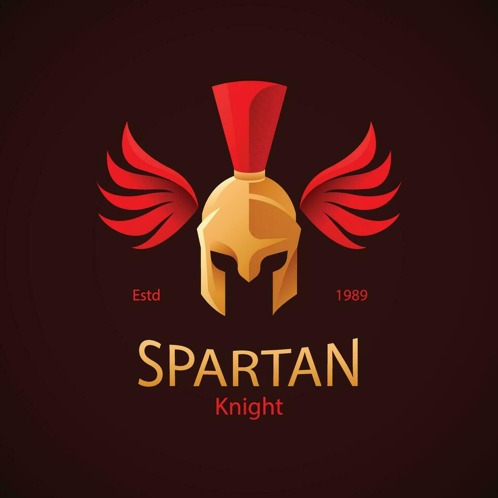 Gradient spartan helmet logo template vector