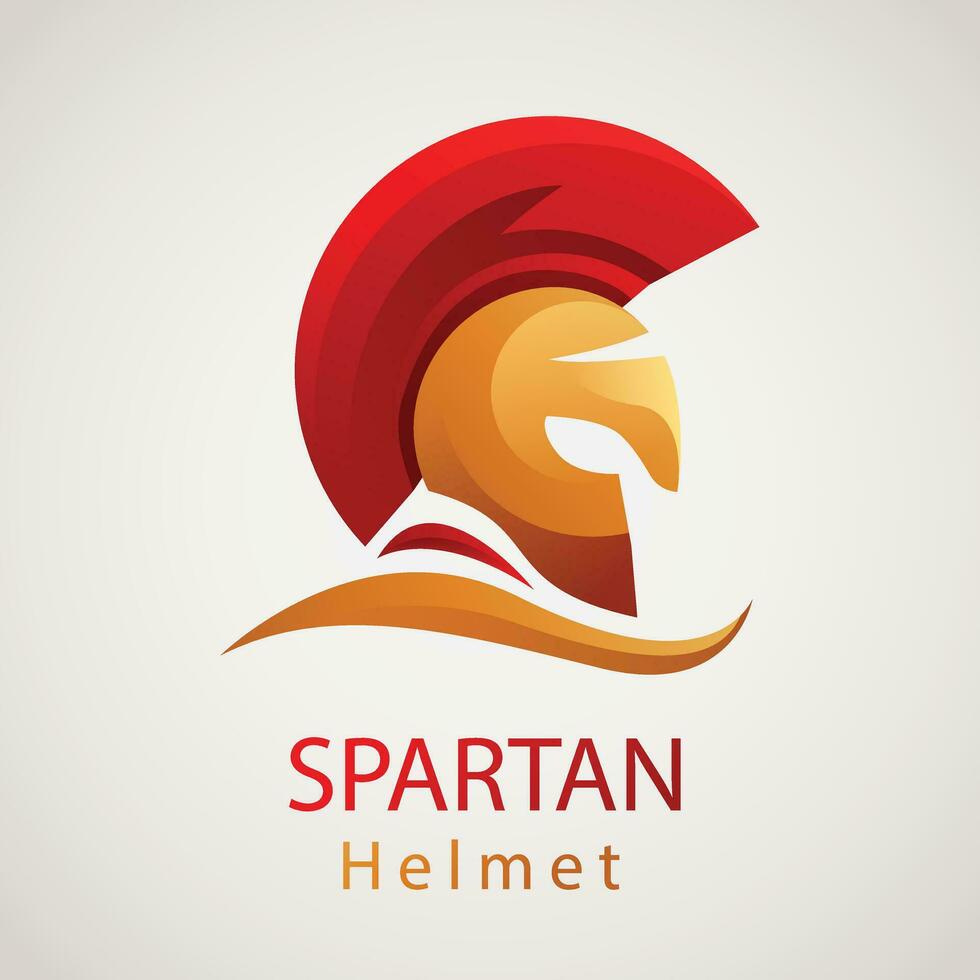Gradient spartan helmet logo template vector