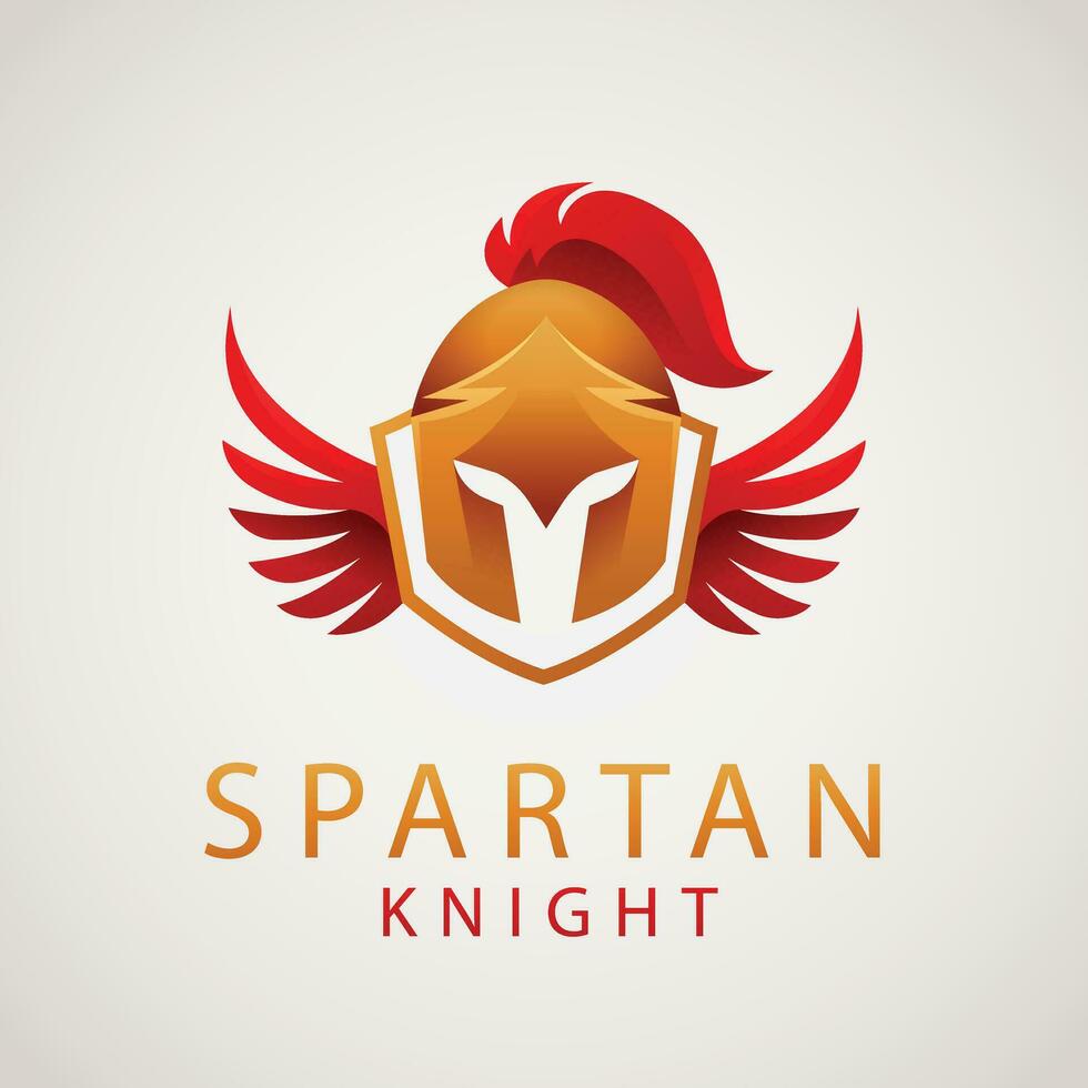 Gradient spartan helmet logo template vector