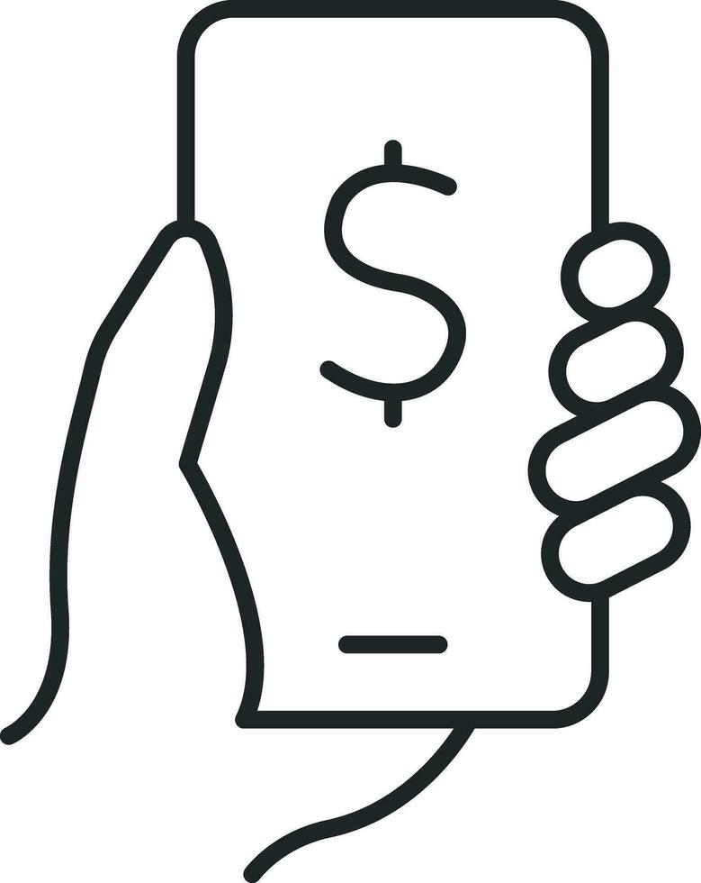 Hand mobile banking vector
