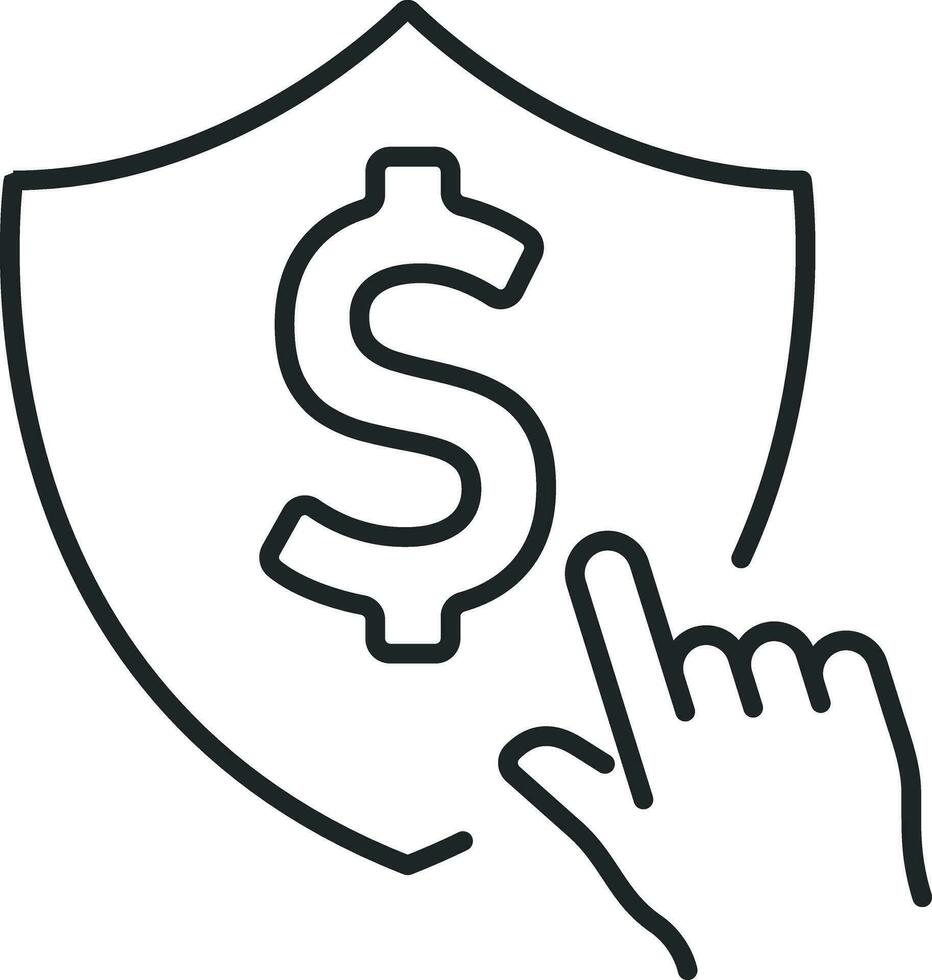 Securities line icon vector