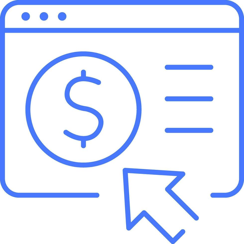 Online banking line icon vector