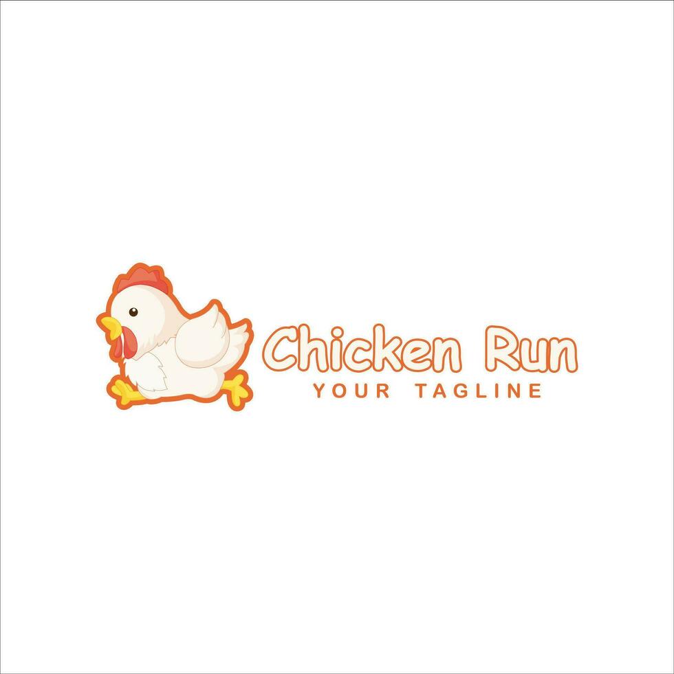 Chicken run cartoon design vector