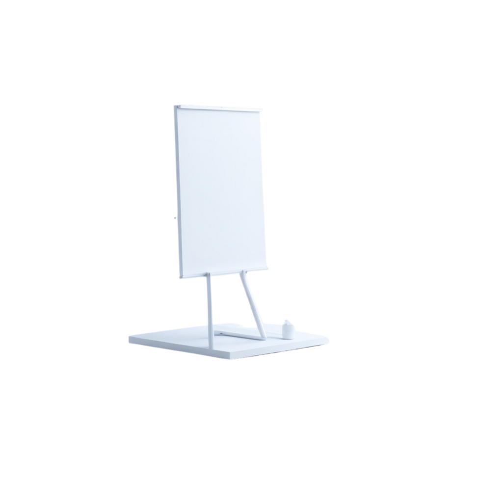 whiteboard stand on transparent background, poster board stand, canvas stand, display stand, Easel stand with canvas png