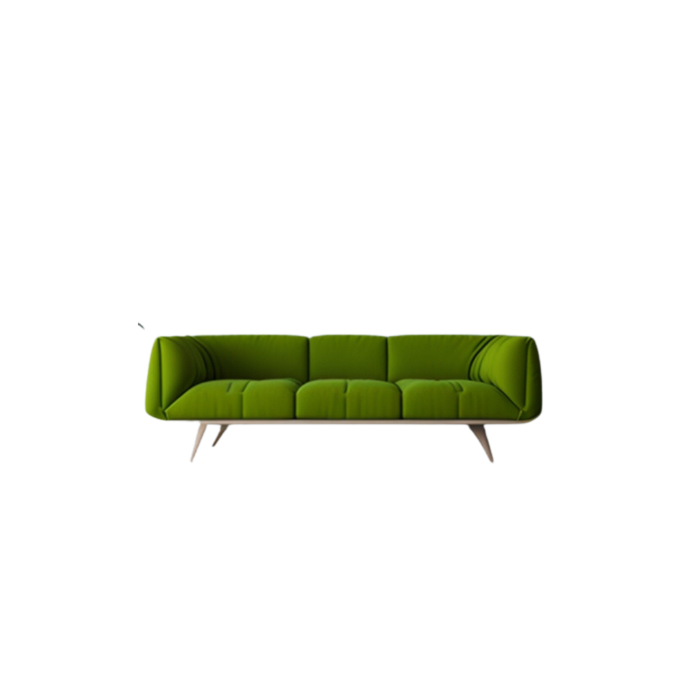 olive vert moderne et élégant canapé, Accueil intérieur meubles décor, intérieur conception meubles, pièce décor olive vert canapé sur transparent Contexte png